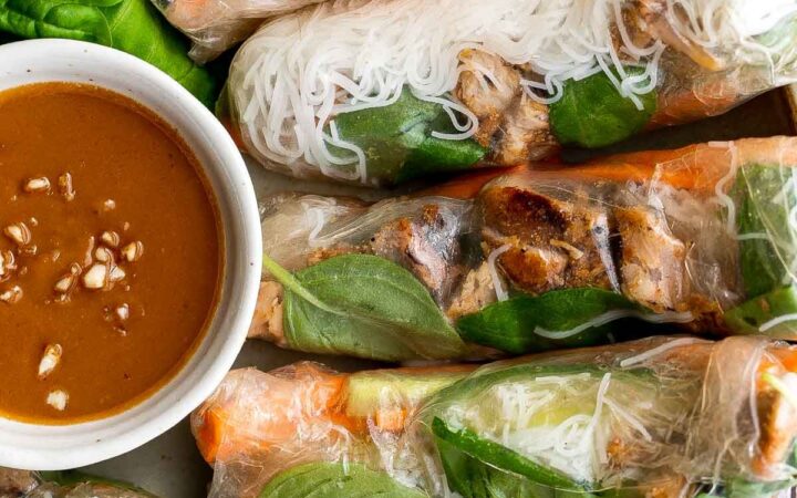 vietnamese spring rolls with chicken