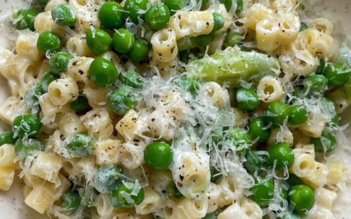 healthy pasta with peas