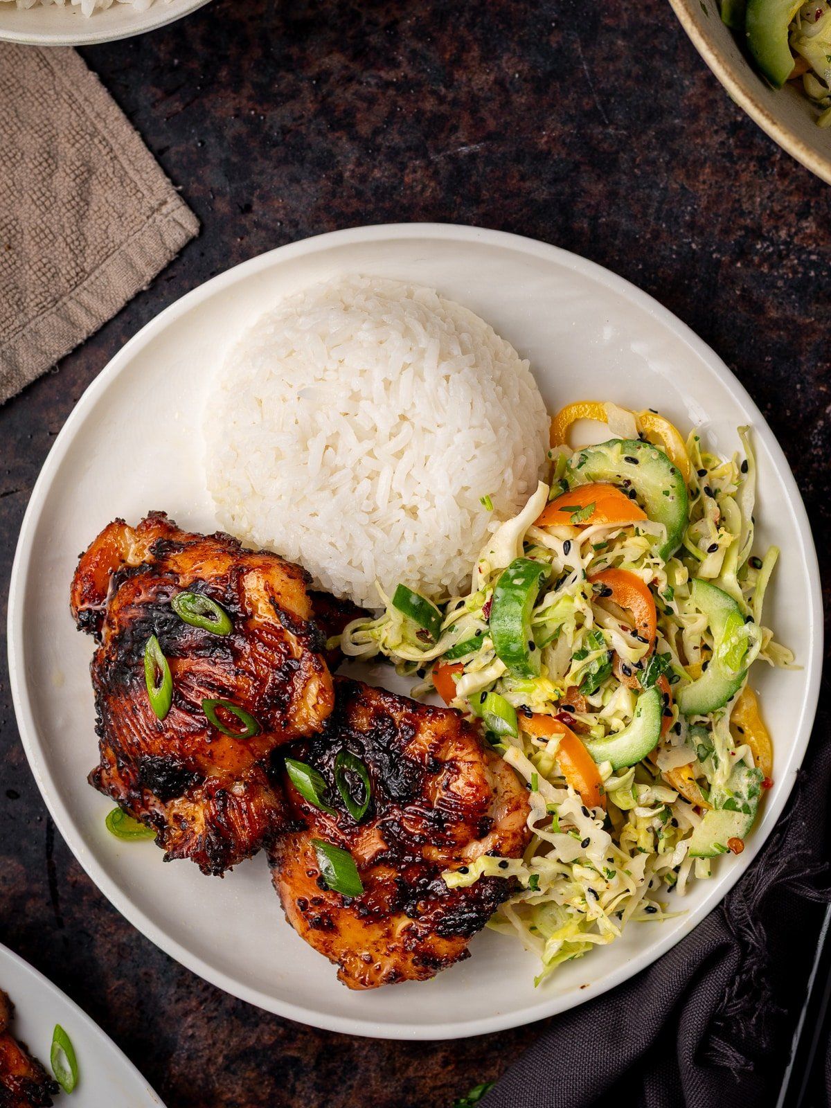 Asian Food Dinner Plate