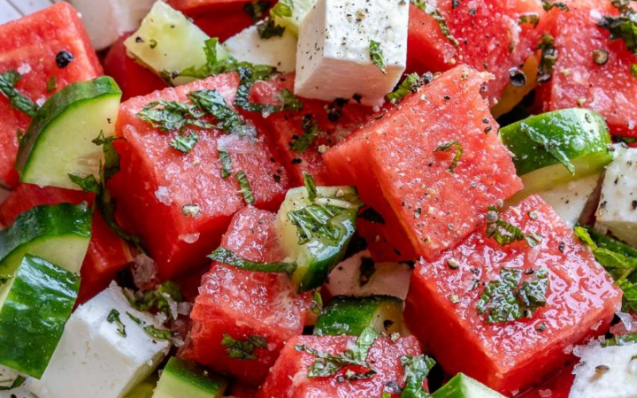 healthy cucumber feta salad