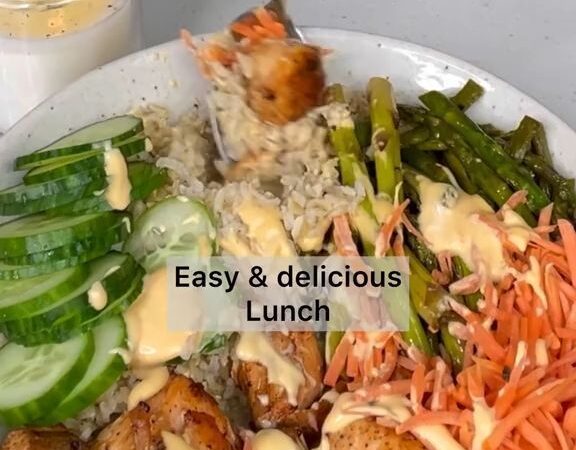 salmon lunch bowl