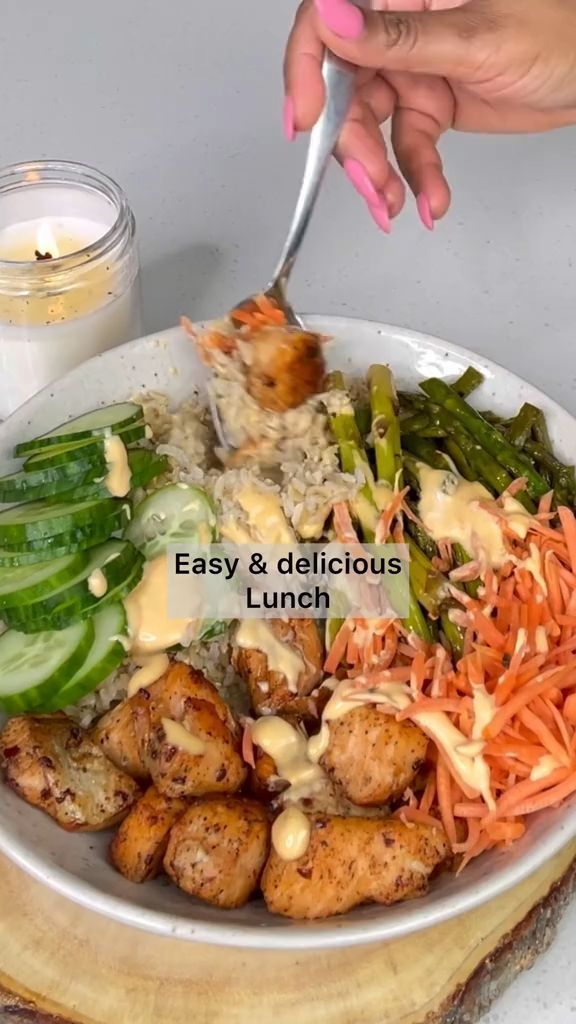 salmon lunch bowl