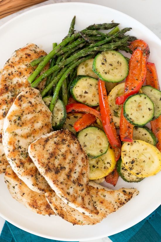 grilled chicken and vegetables